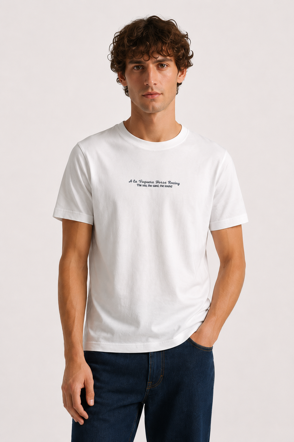 Camiseta Horse Raicing Blanca SKU 0.34537