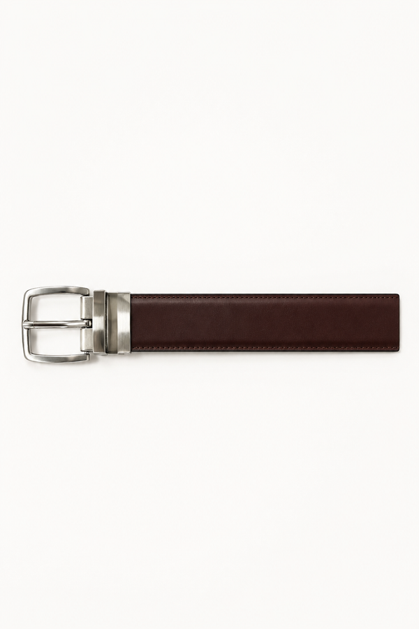 Cinturón reversible en piel marrón SKU 0.24321