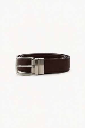Cinturón reversible en piel marrón SKU 0.24321