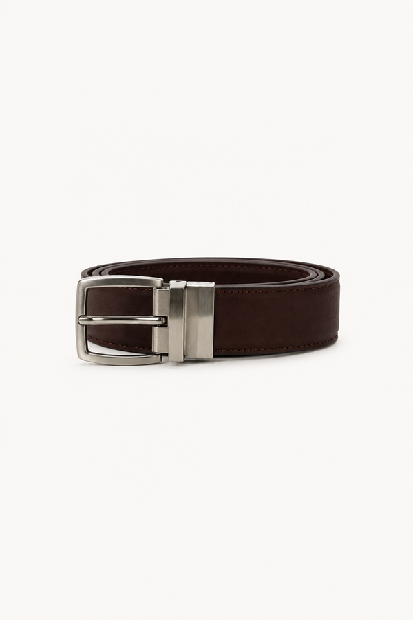 Cinturón reversible en piel marrón SKU 0.24321