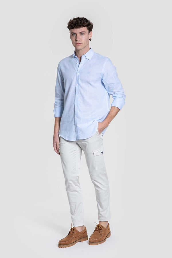 Camisa regular fit celeste SKU 0.33312