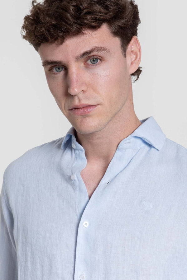 Camisa lino celeste SKU 0.33315
