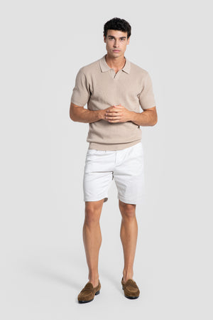 Polo en maille texturée taupe Réf. 0.33320