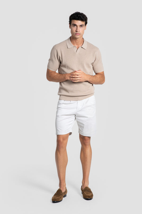 Polo en maille texturée taupe Réf. 0.33320