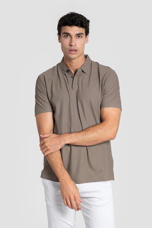 Polo en tricot technique taupe SKU 0.33322