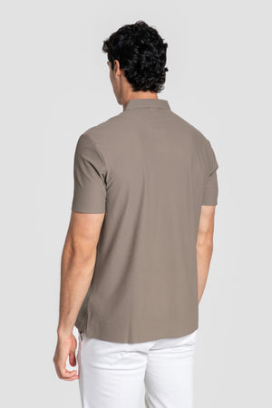 Polo en tricot technique taupe SKU 0.33322