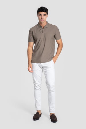 Polo en tricot technique taupe SKU 0.33322