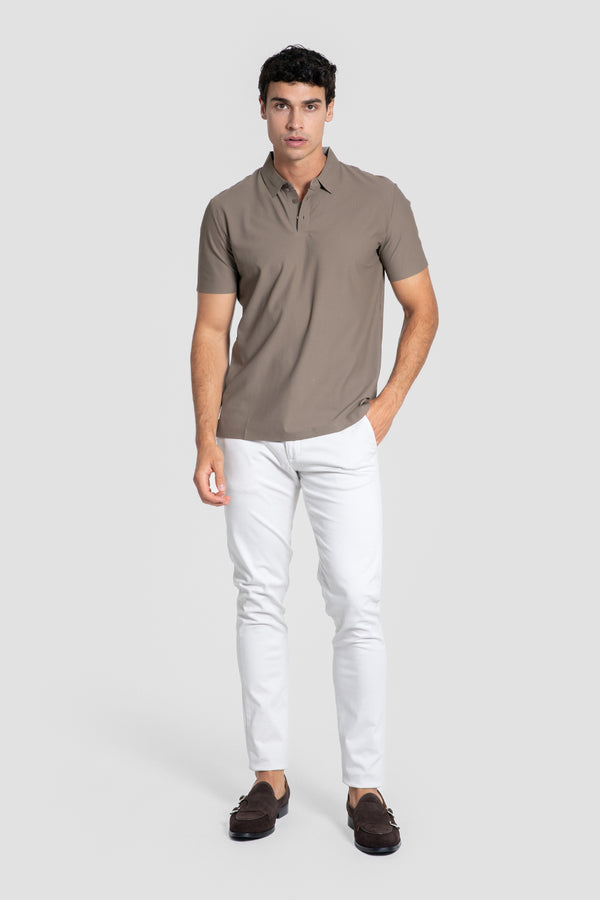 Polo en tricot technique taupe SKU 0.33322