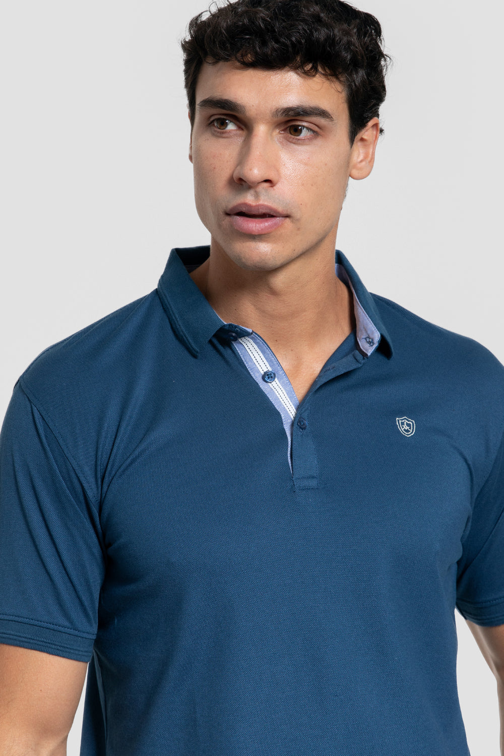 Polo en relief bleu nuit Réf. 0.34161