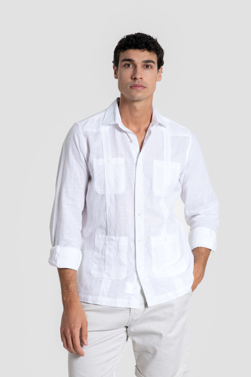 Guayabera lisa Blanca SKU 0.34316