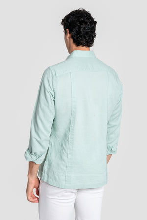 Guayabera lisa Verde Agua SKU 0.34316