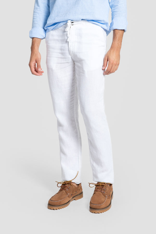 Pantalón Lino 100% Blanco SKU 0.34317