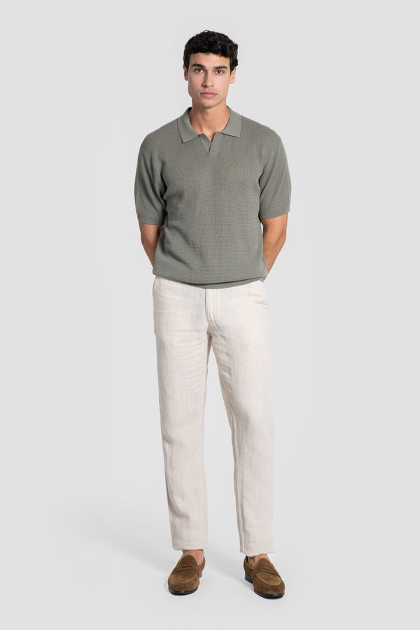 Pantalón Lino 100% Hueso SKU 0.34317