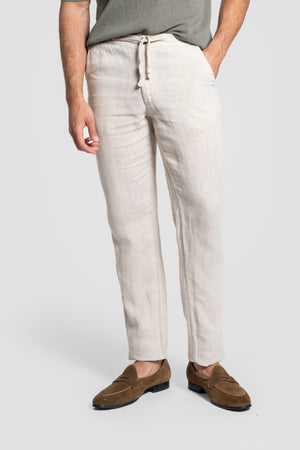 Pantalón Lino 100% Hueso SKU 0.34317
