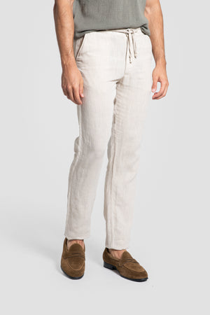 Pantalón Lino 100% Hueso SKU 0.34317