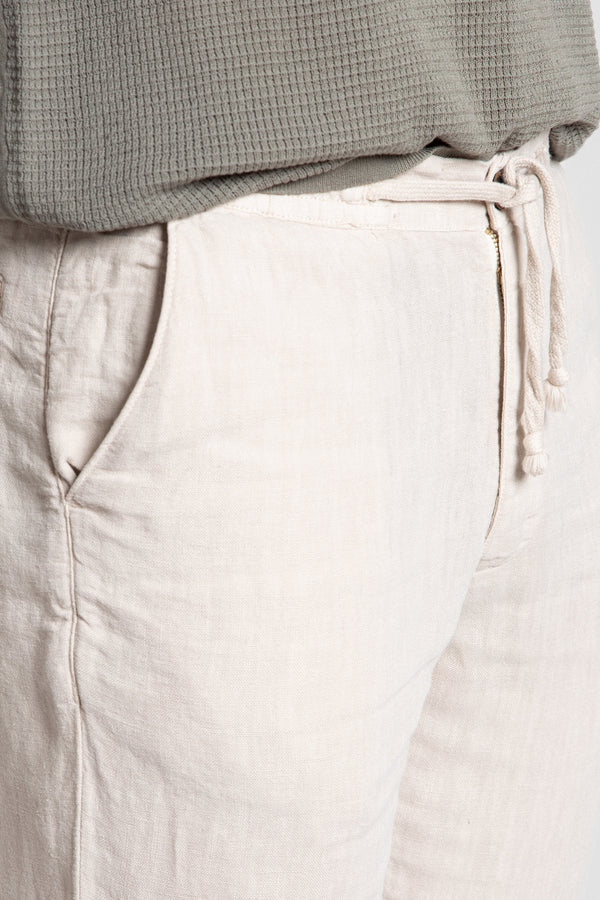 Pantalón Lino 100% Hueso SKU 0.34317