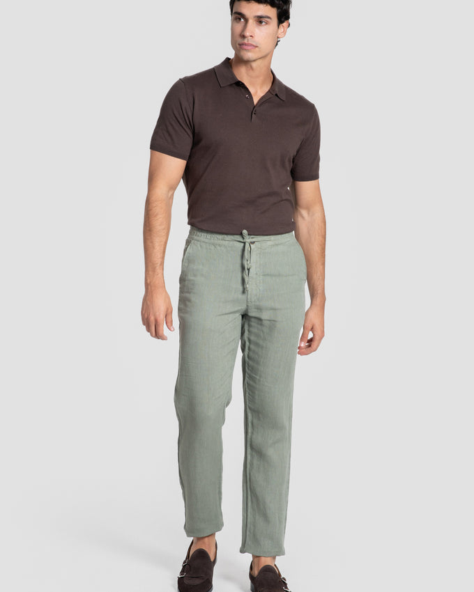Pantalon Lin 100% Kaki SKU 0.34317