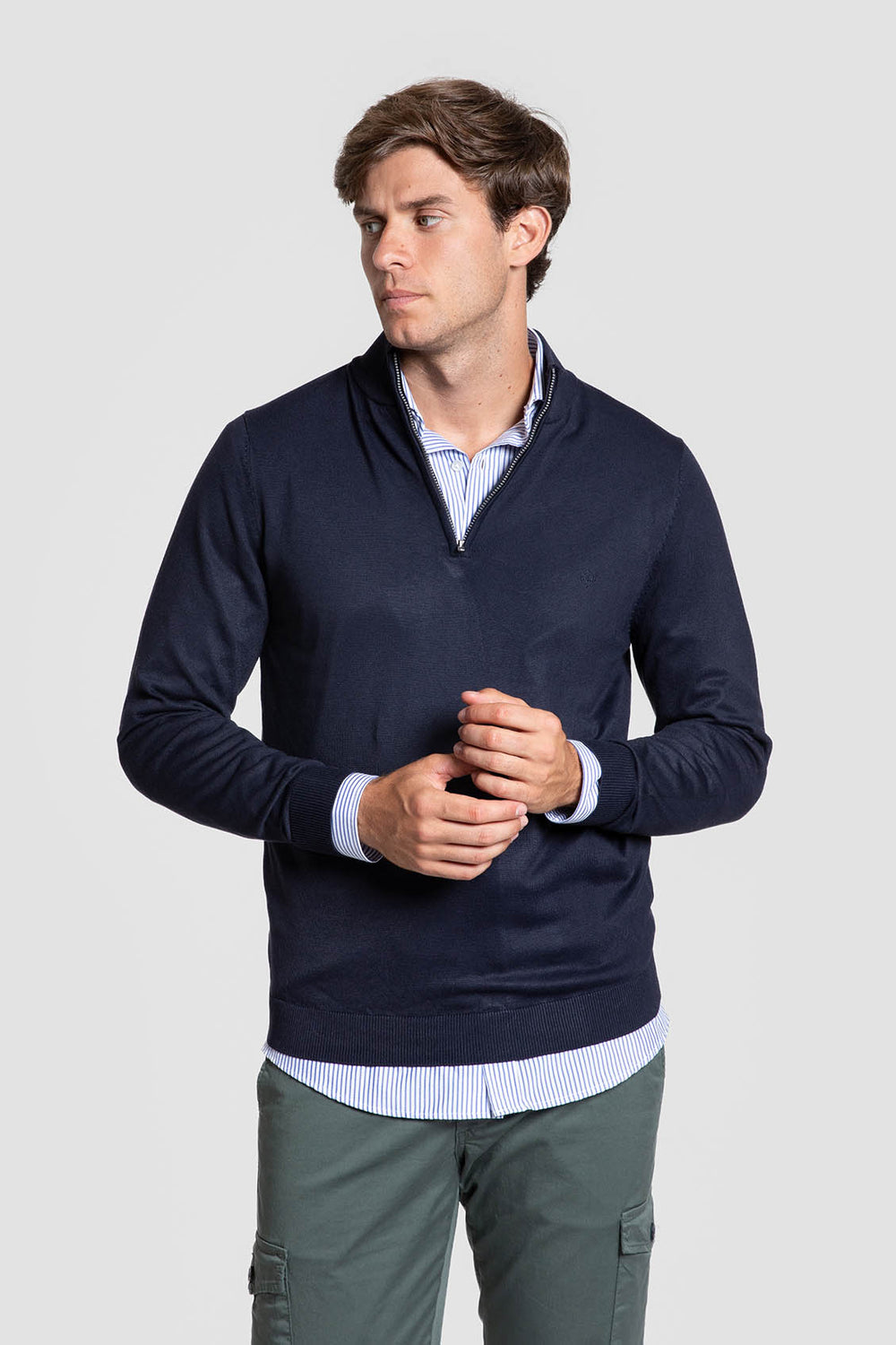 Jersey  Media Cremallera Marino SKU 0.34818