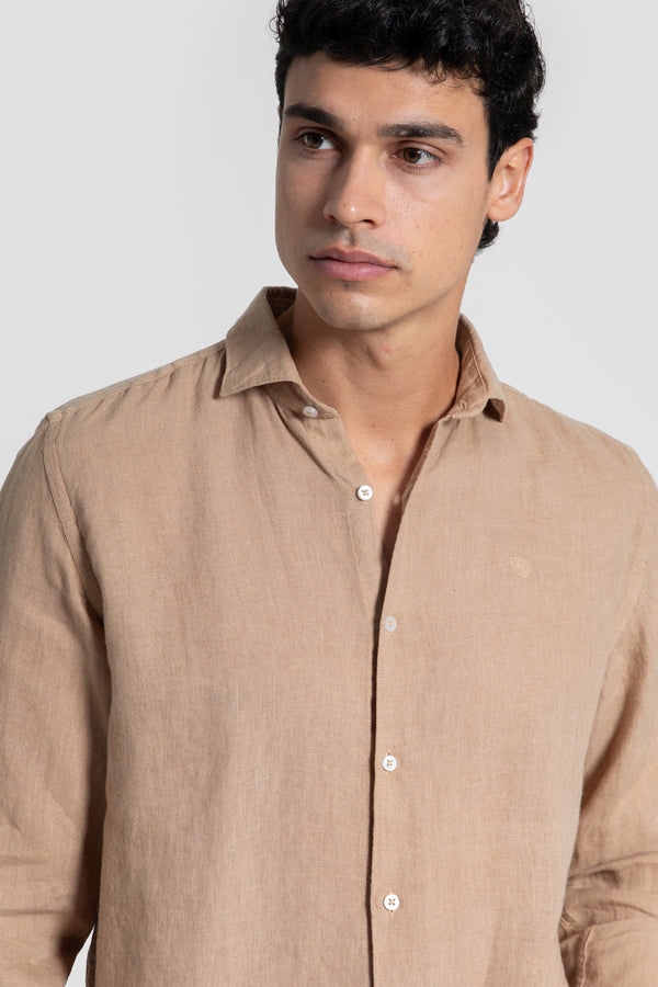 Camisa lino camel SKU 0.33315