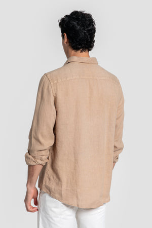 Camisa lino camel SKU 0.33315