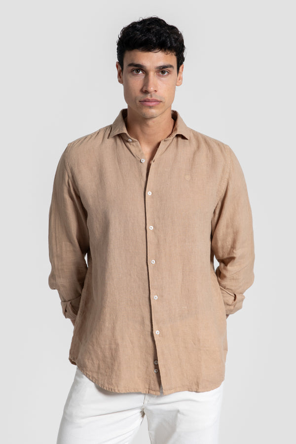 Camisa lino camel SKU 0.33315