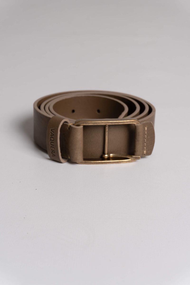CINTO DE COURO COM FIVELA ENVELHECIDA TAUPE SKU 0,27748