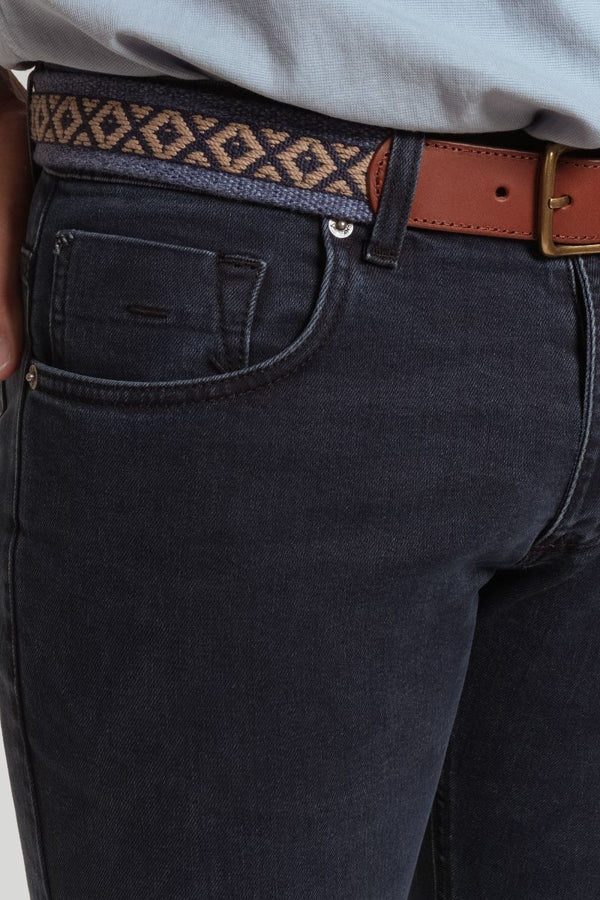 CALÇA ESPORTIVA DENIM AZUL ESCURO SKU 0.28874