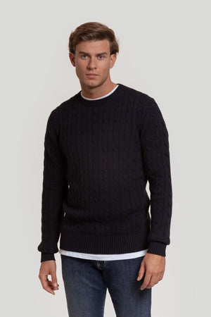 JERSEY RICH CABLE CREW NECK MARINO SKU 0.29217