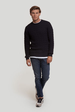 JERSEY RICH CABLE CREW NECK MARINO SKU 0.29217