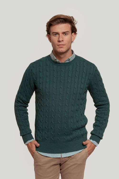 JERSEY RICH CABLE CREW NECK BOTELLA SKU 0.29217