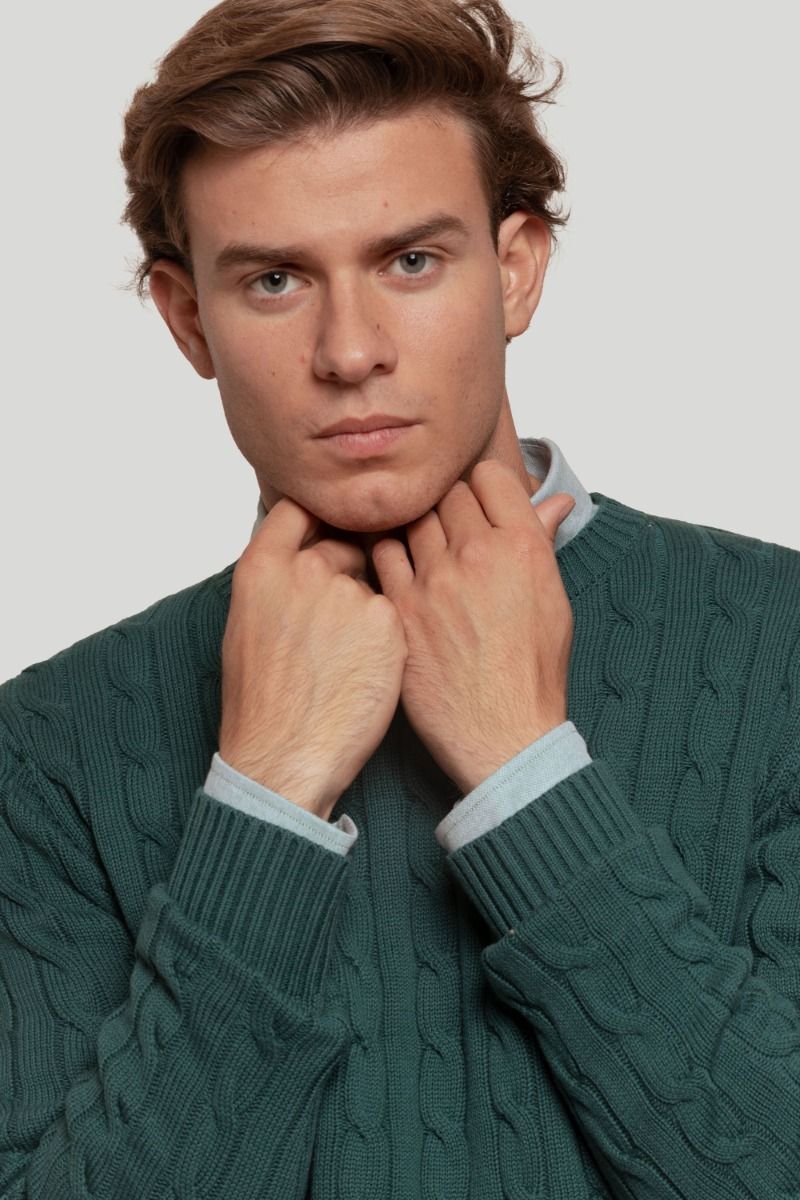 JERSEY RICH CABLE CREW NECK BOTELLA SKU 0.29217