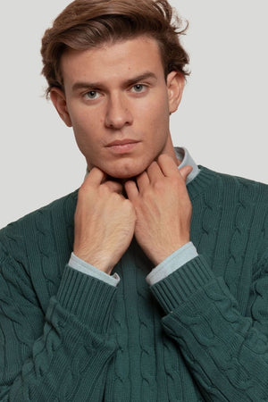 JERSEY RICH CABLE CREW NECK BOTELLA SKU 0.29217