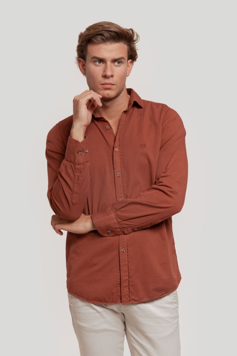 CAMISA LAVADA TEJA SKU 0.29224
