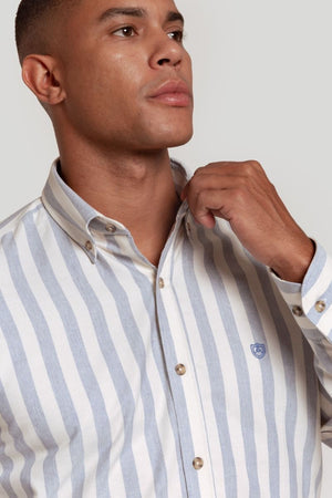 CAMISA RAYA ANCHA OXFORD CELESTE SKU 0.29225