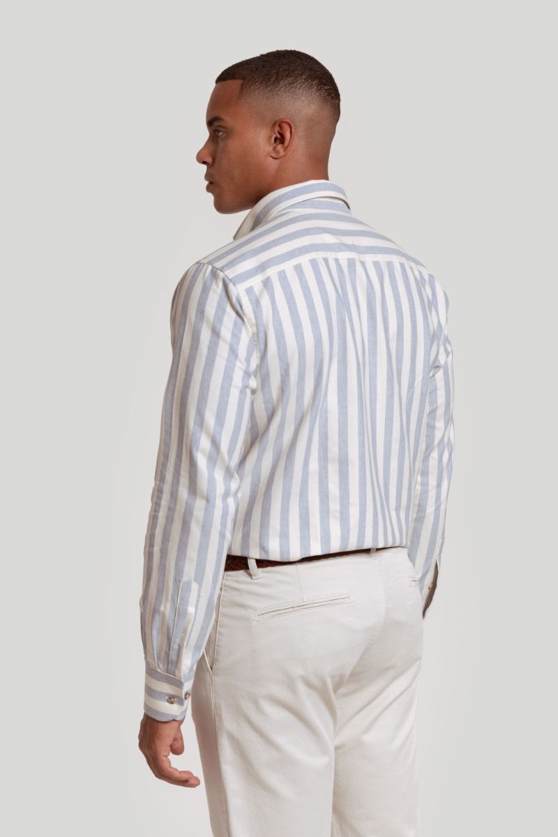 CAMISA RAYA ANCHA OXFORD CELESTE SKU 0.29225