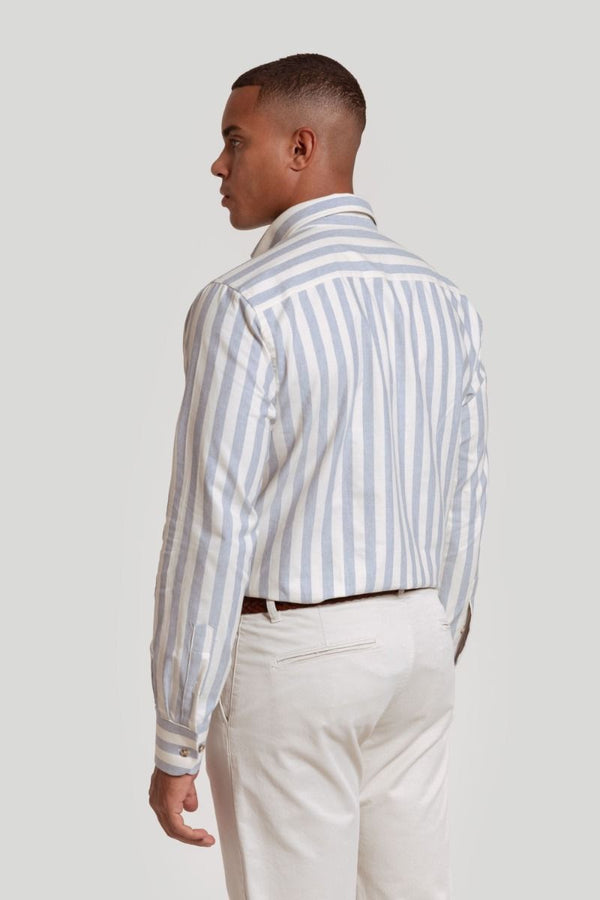 CAMISA RAYA ANCHA OXFORD CELESTE SKU 0.29225