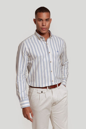 CAMISA RAYA ANCHA OXFORD CELESTE SKU 0.29225