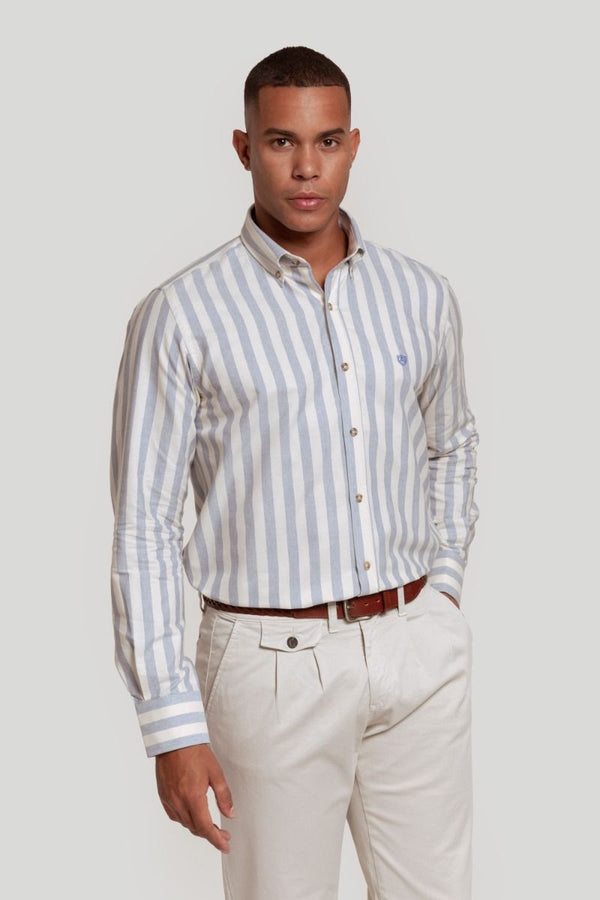 CAMISA RAYA ANCHA OXFORD CELESTE SKU 0.29225