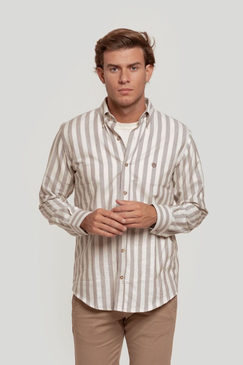 CAMISA RAYA ANCHA OXFORD GRIS SKU 0.29225