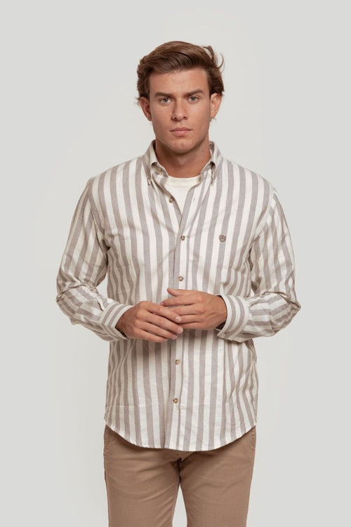 CAMISA RAYA ANCHA OXFORD GRIS SKU 0.29225