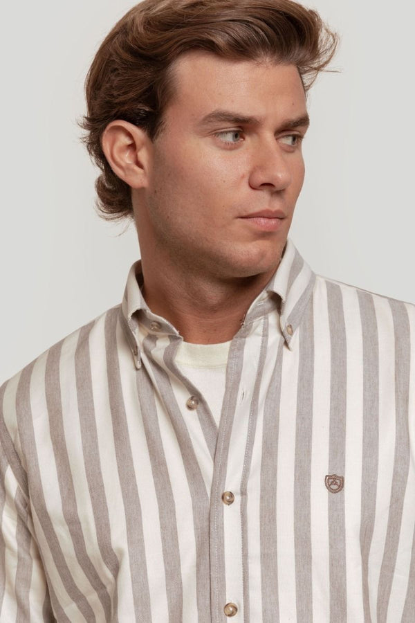 CAMISA RAYA ANCHA OXFORD GRIS SKU 0.29225