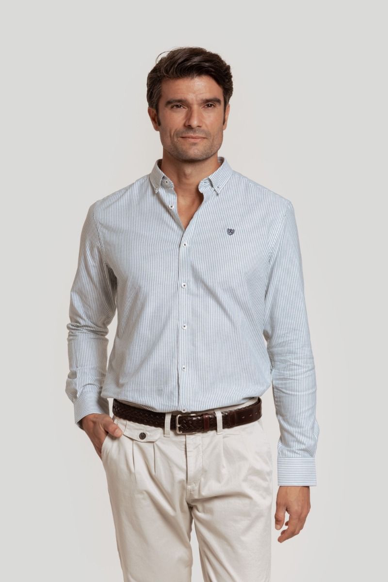 CAMISA RAYA FINA VERDE SKU 0.29434