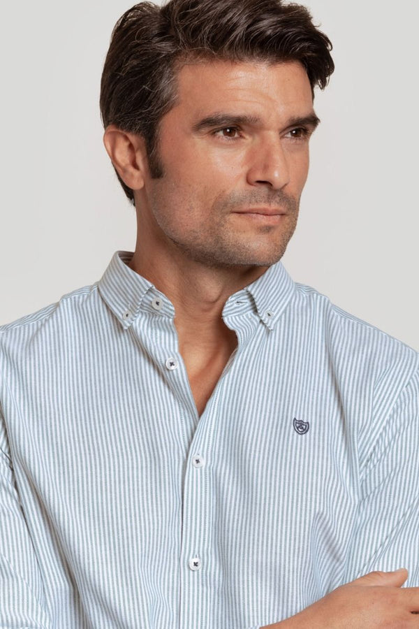 CAMISA RAYA FINA VERDE SKU 0.29434
