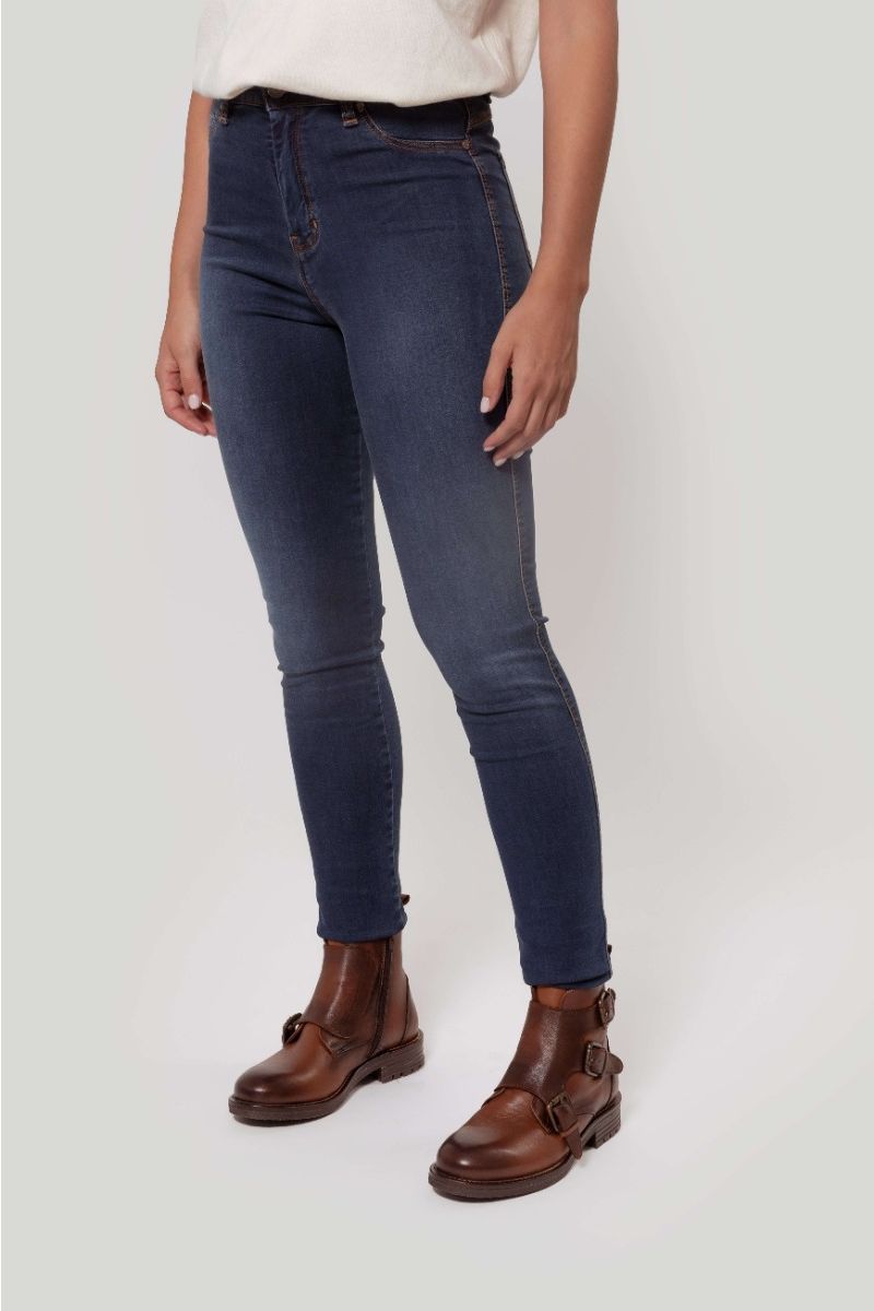 PANTALON TIRO ALTO SKINNY AZUL SKU 0.29435