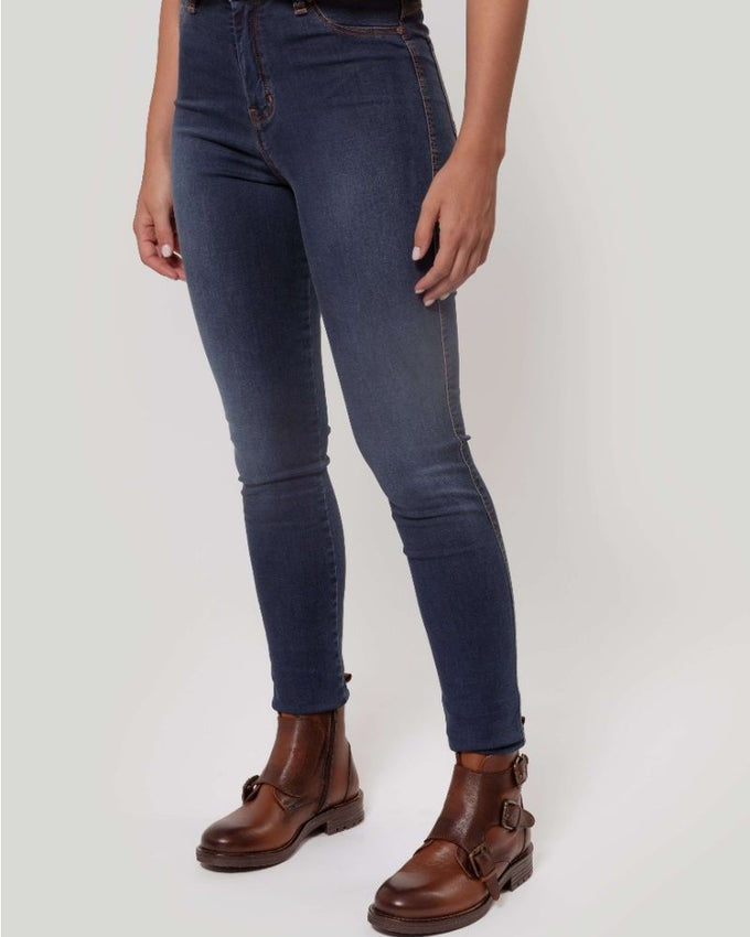 Calça skinny azul de cintura alta SKU 0.29435