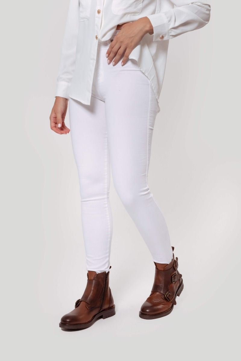 PANTALON TIRO ALTO SKINNY BLANCO SKU 0.29437