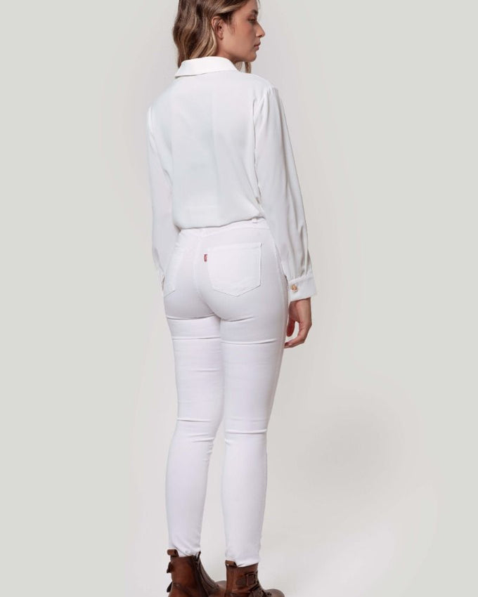 PANTALON TIRO ALTO SKINNY BLANCO SKU 0.29437
