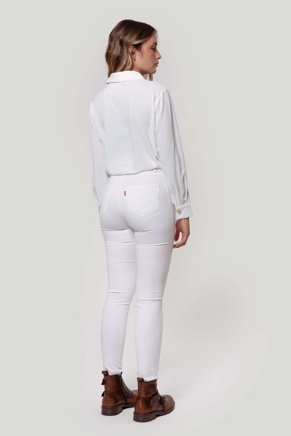 PANTALON TIRO ALTO SKINNY BLANCO SKU 0.29437