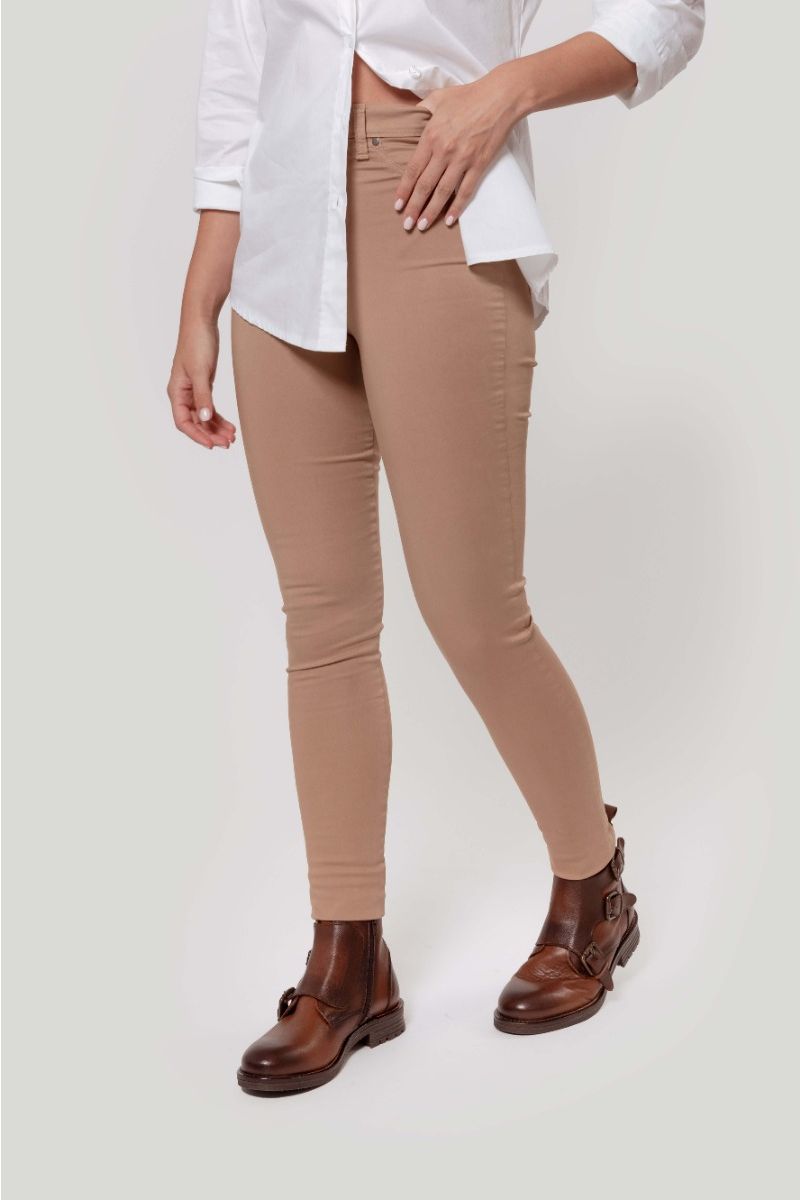 PANTALON TIRO ALTO SKINNY CAMEL AZUL SKU 0.29437