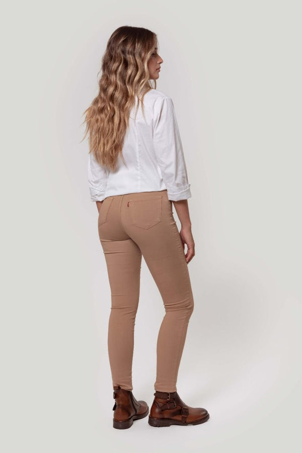 PANTALON TIRO ALTO SKINNY CAMEL AZUL SKU 0.29437
